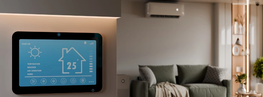 Termòstat intel·ligent per al control de temperatura i eficiència energètica.